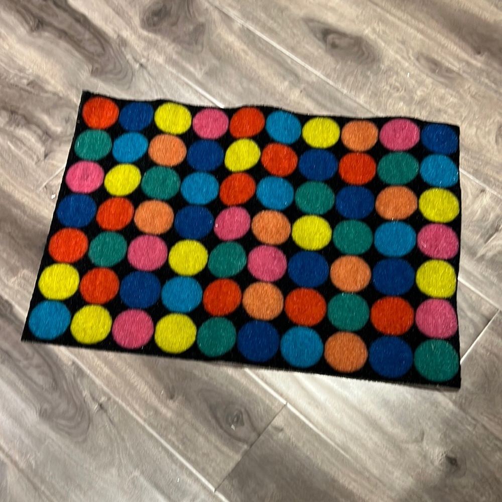 🎁4/$25 - IKEA Door Mat - rainbow polka dot - NEW